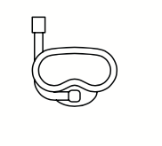 line drawing of snorkeling mask