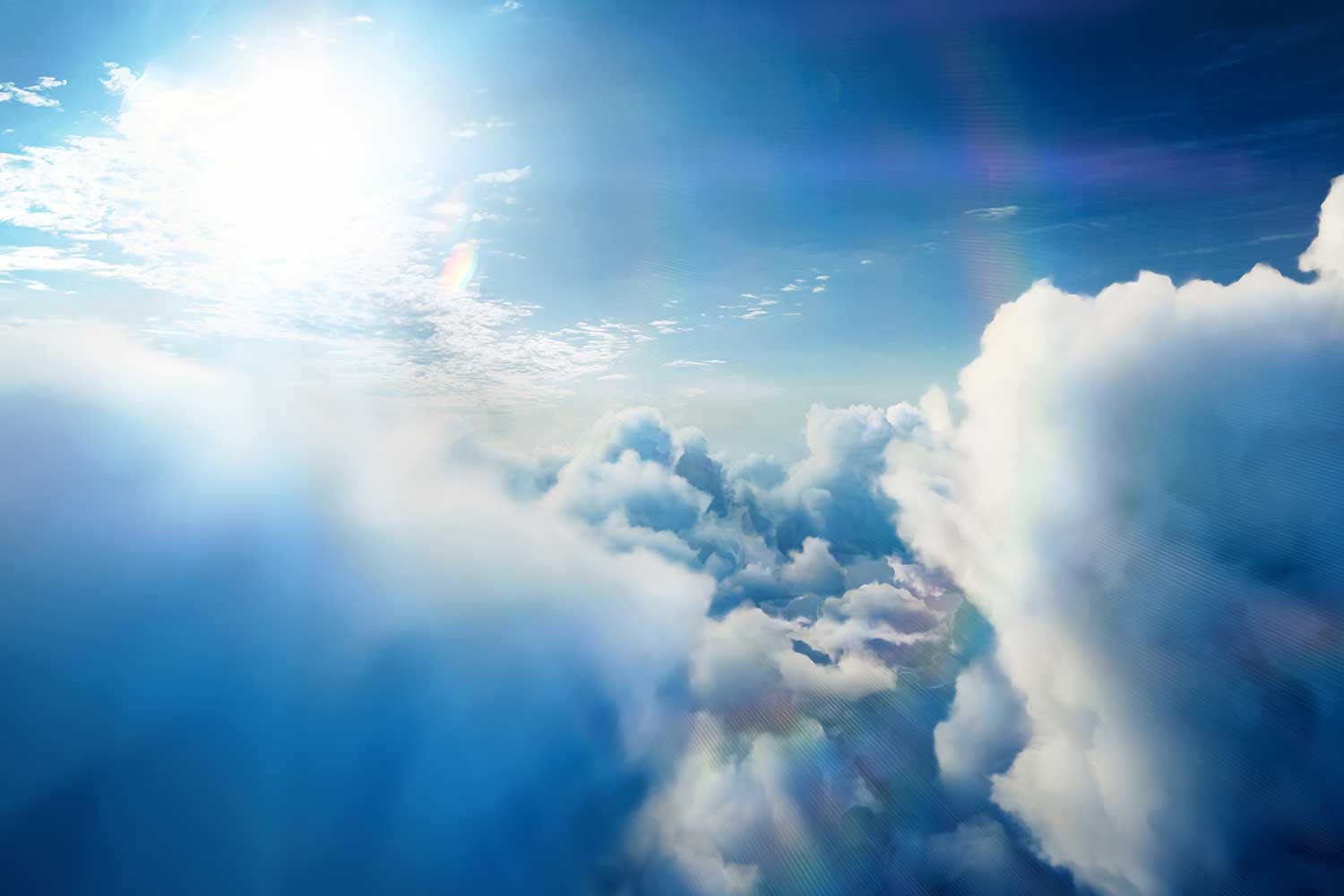 sun breaking through clouds