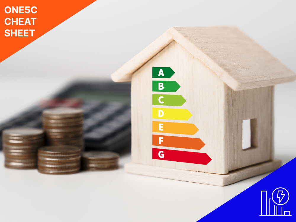 wooden-house-model-with-color ratings-coins-and-calculator