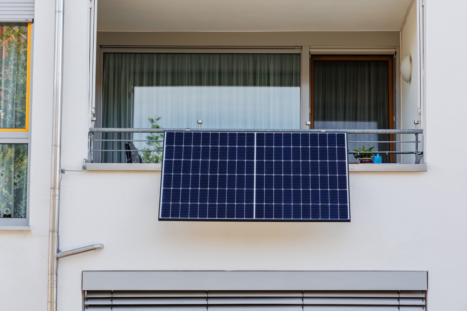 solar panel hanging from balcony