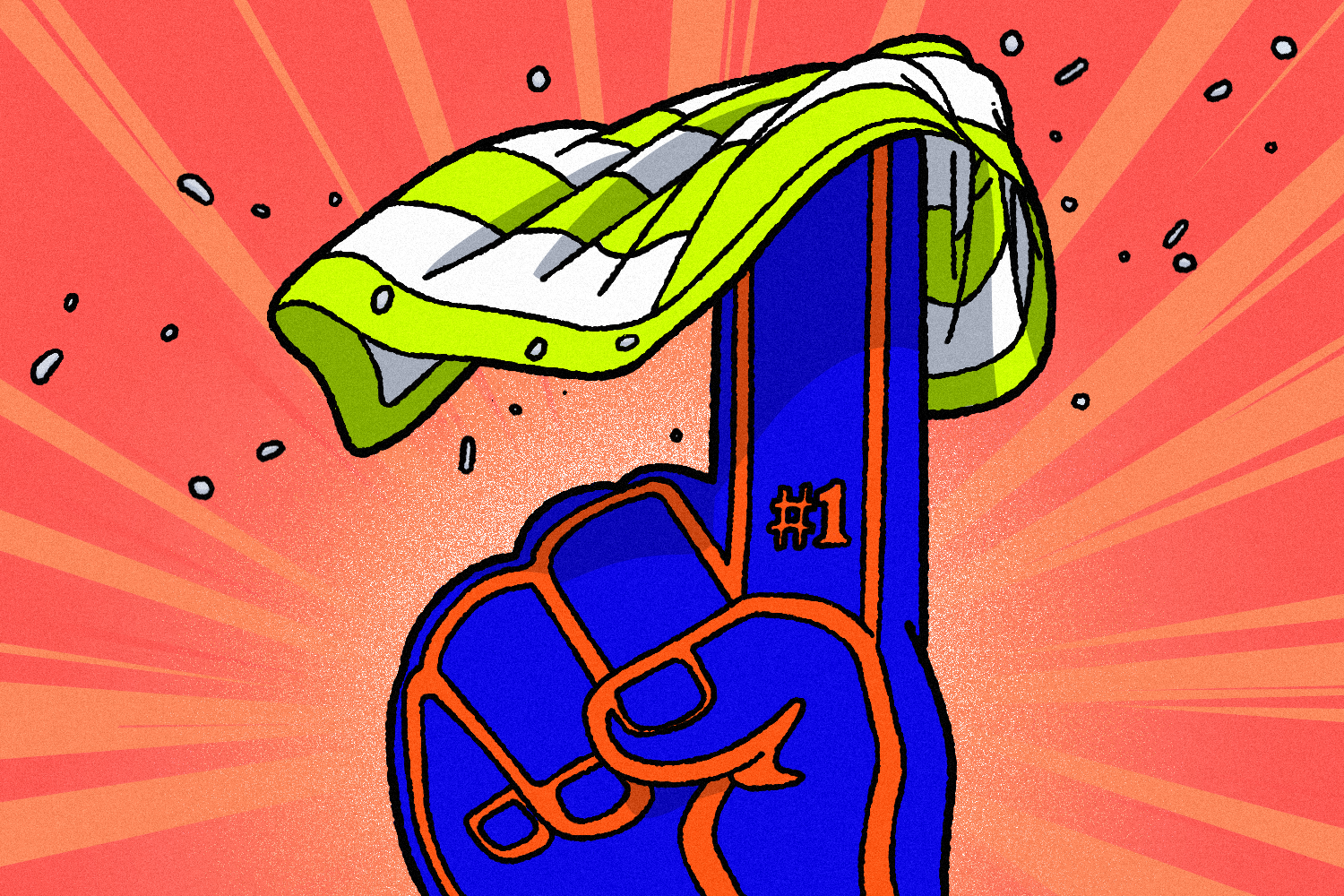 illustration foam finger swedish dischcloth