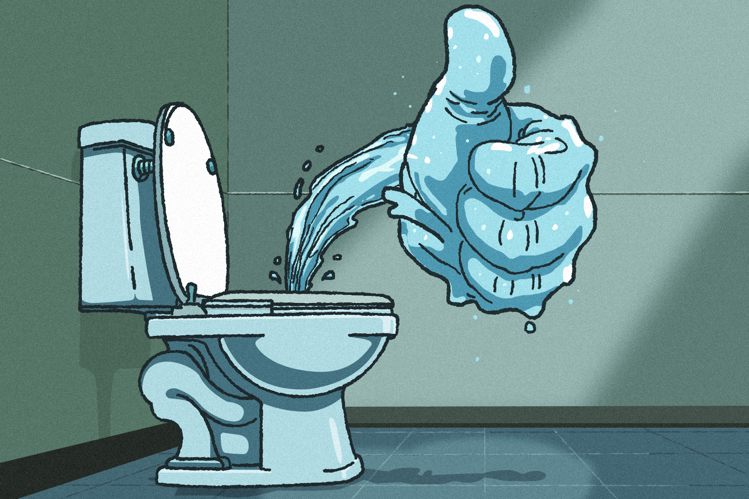 bidet spray appears as thumbs up