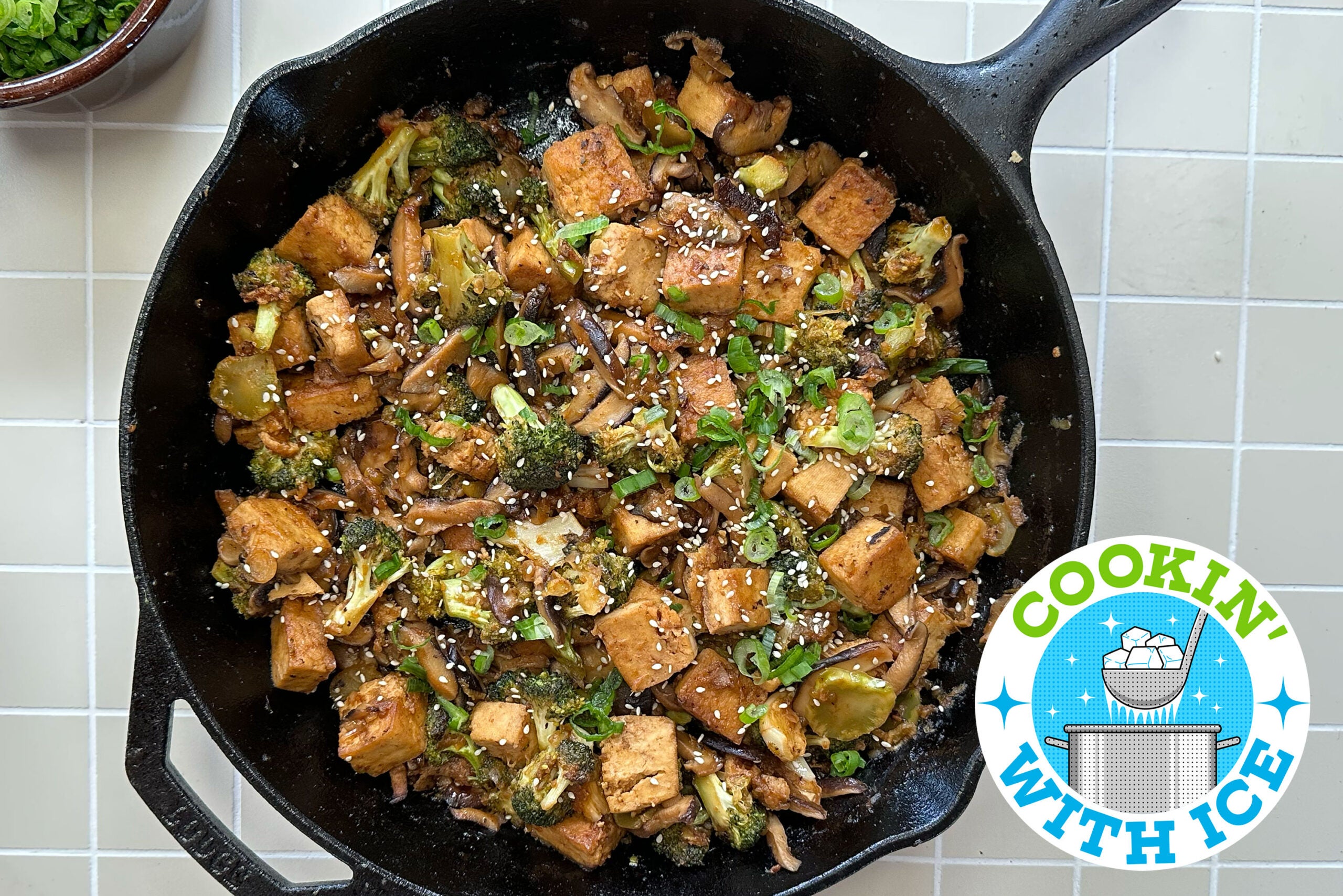 bulgogi tofu in skillet