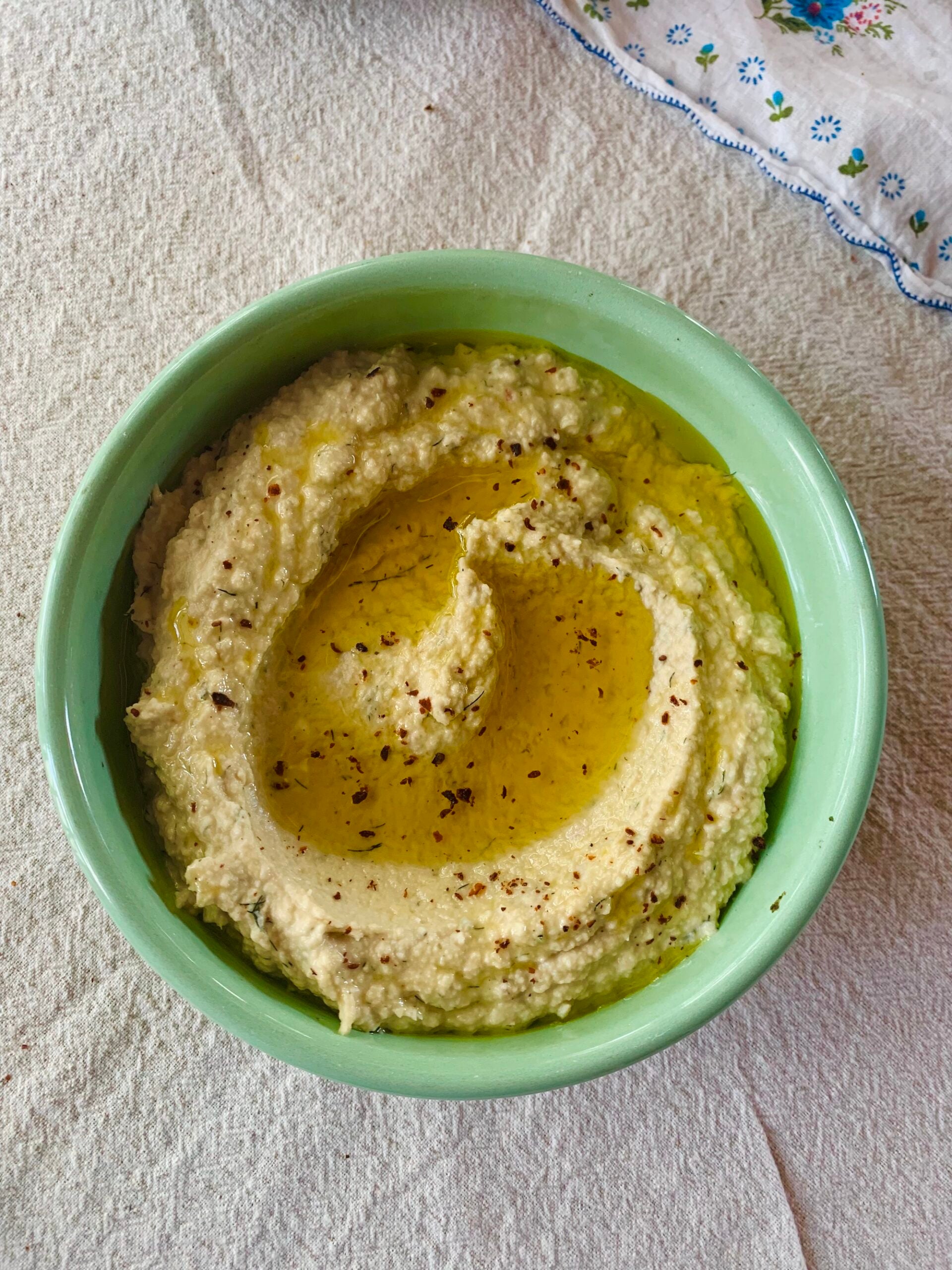 butter bean dip in bowl