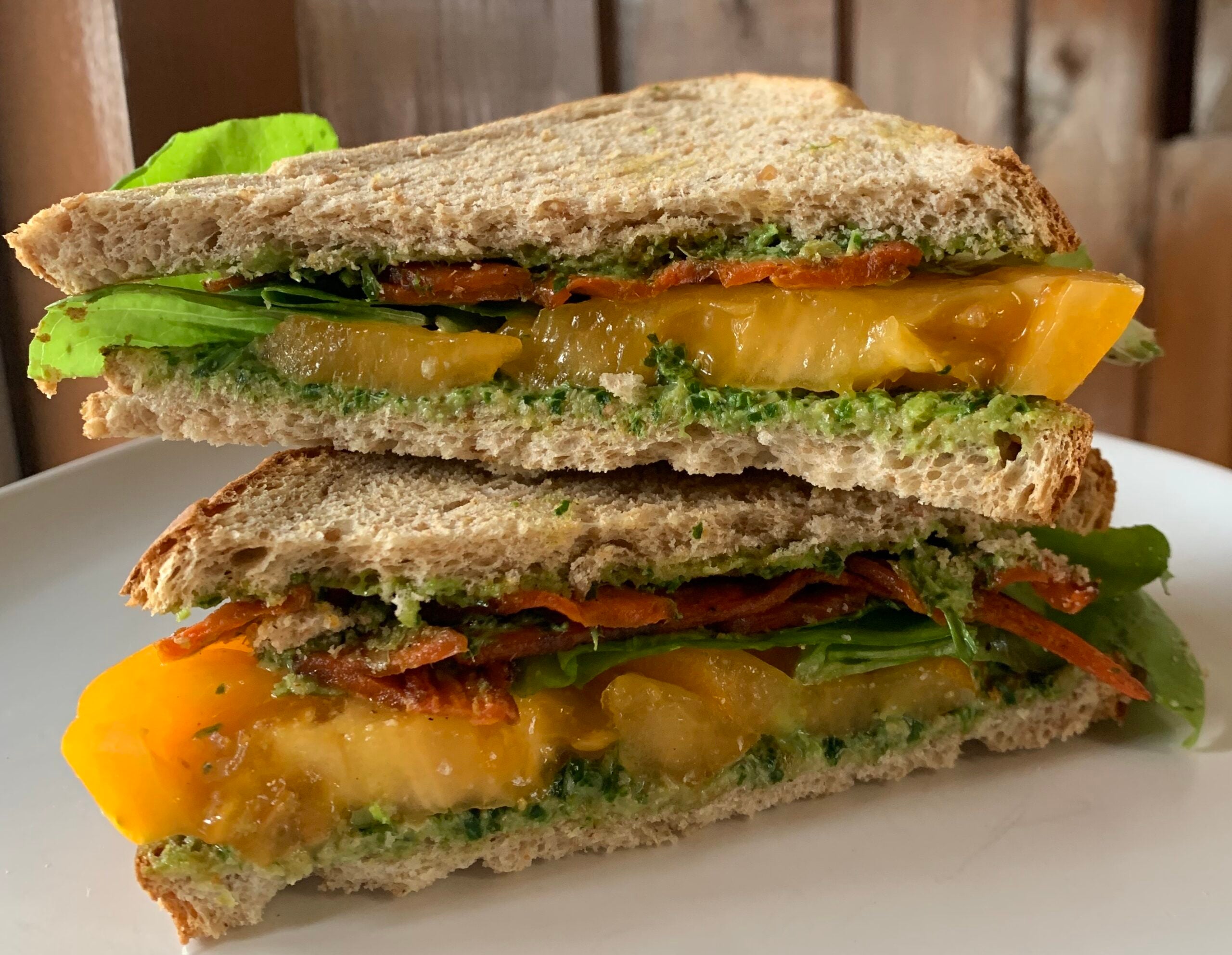carrot bacon lettuce tomato sandwich