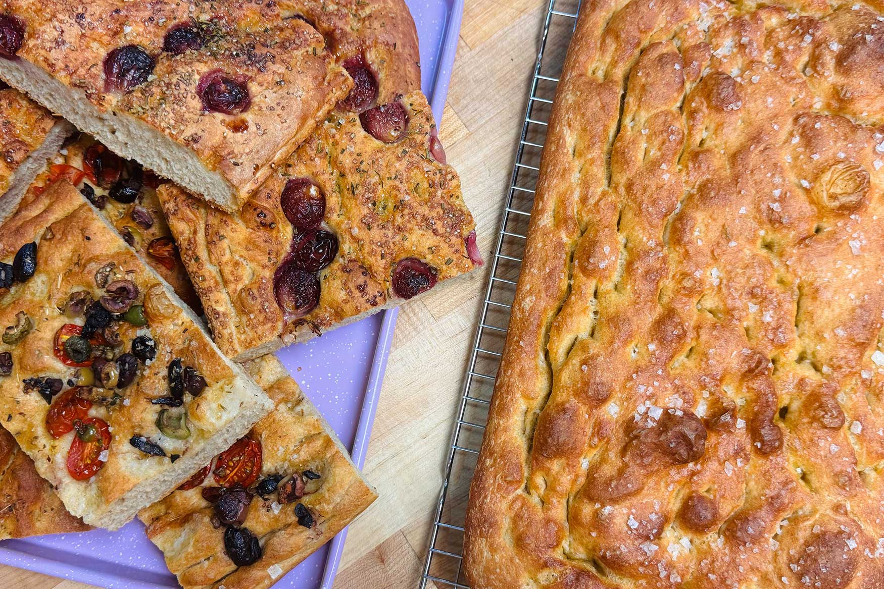 focaccia 3 ways