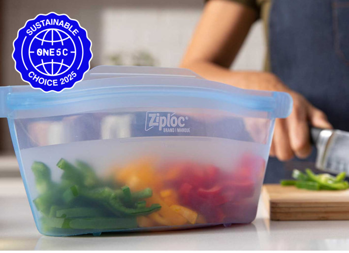 A Ziploc Endurables silicone food storage bag, our best silicone food storage bag winner