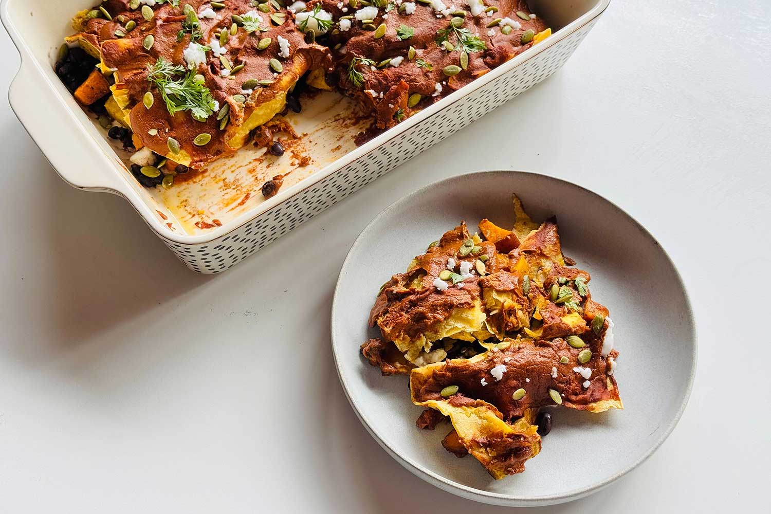 sweet potato mole enchiladas