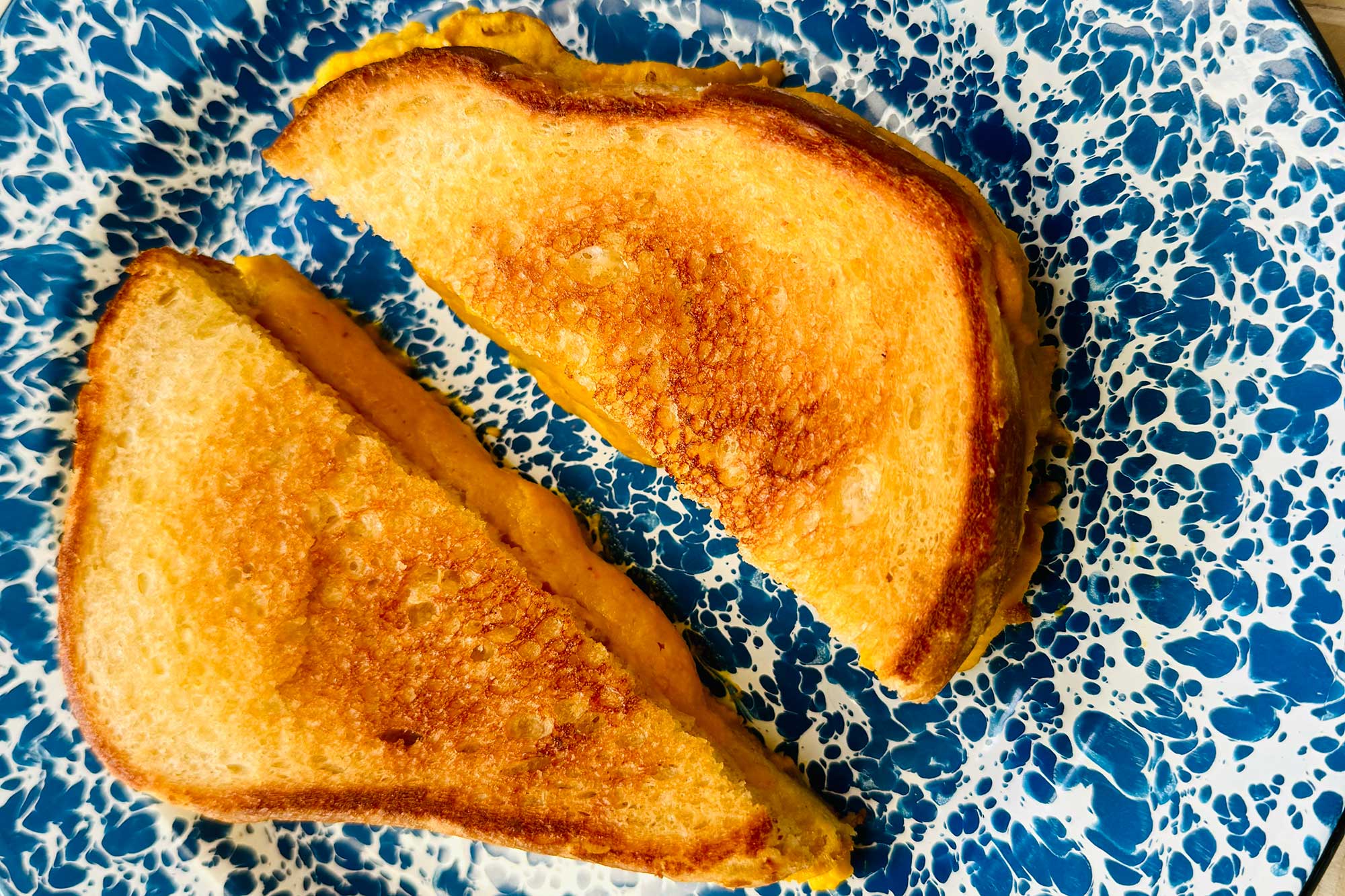 grilled cheese on plate
