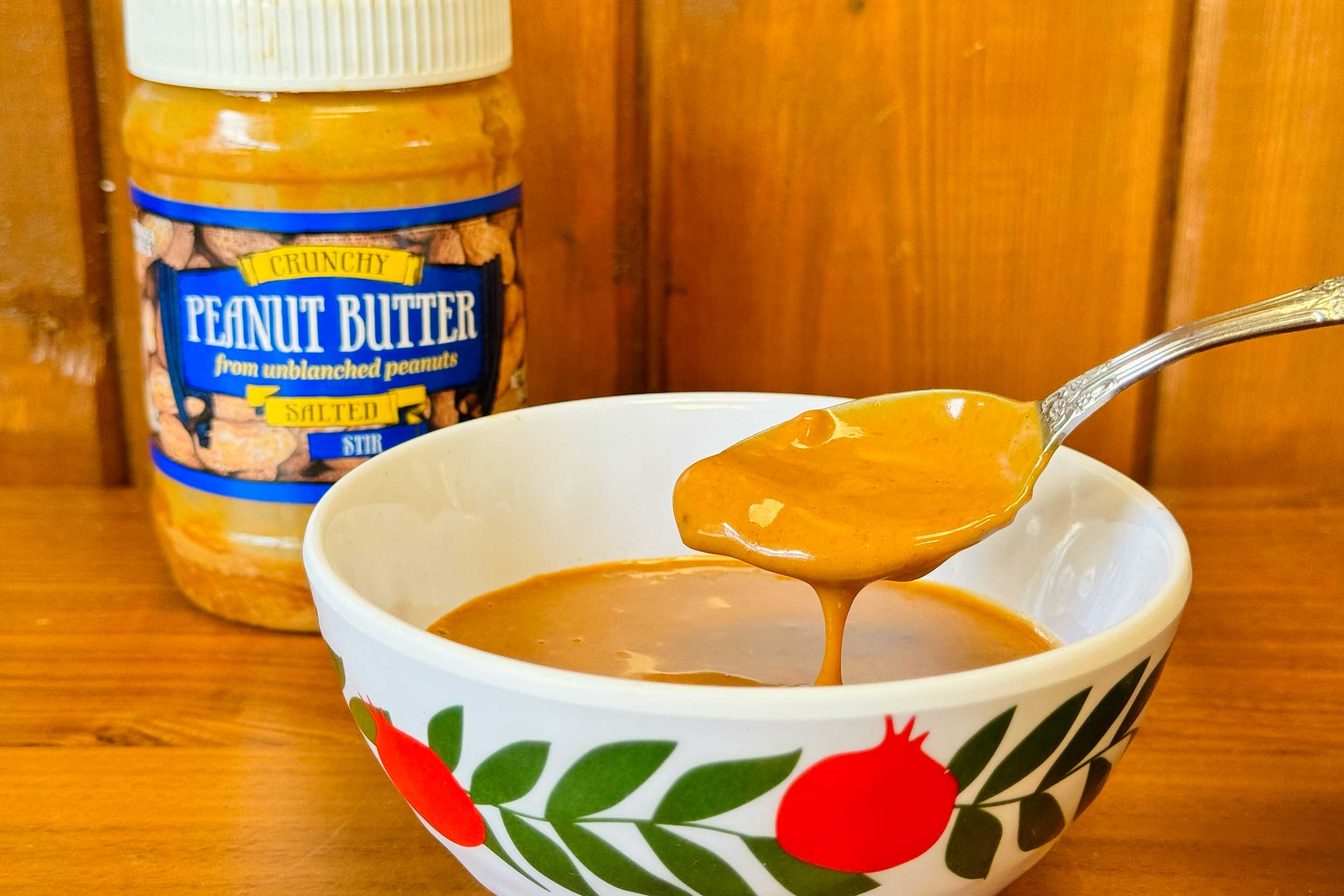 peanut butter sauce in bowl