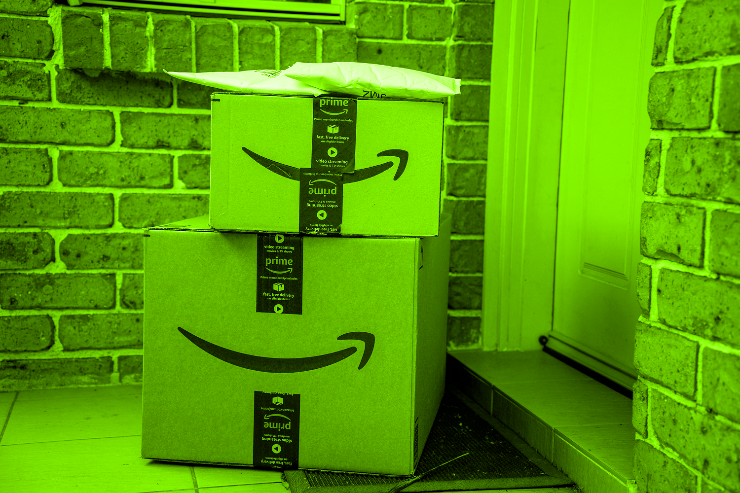 amazon packages on front porch