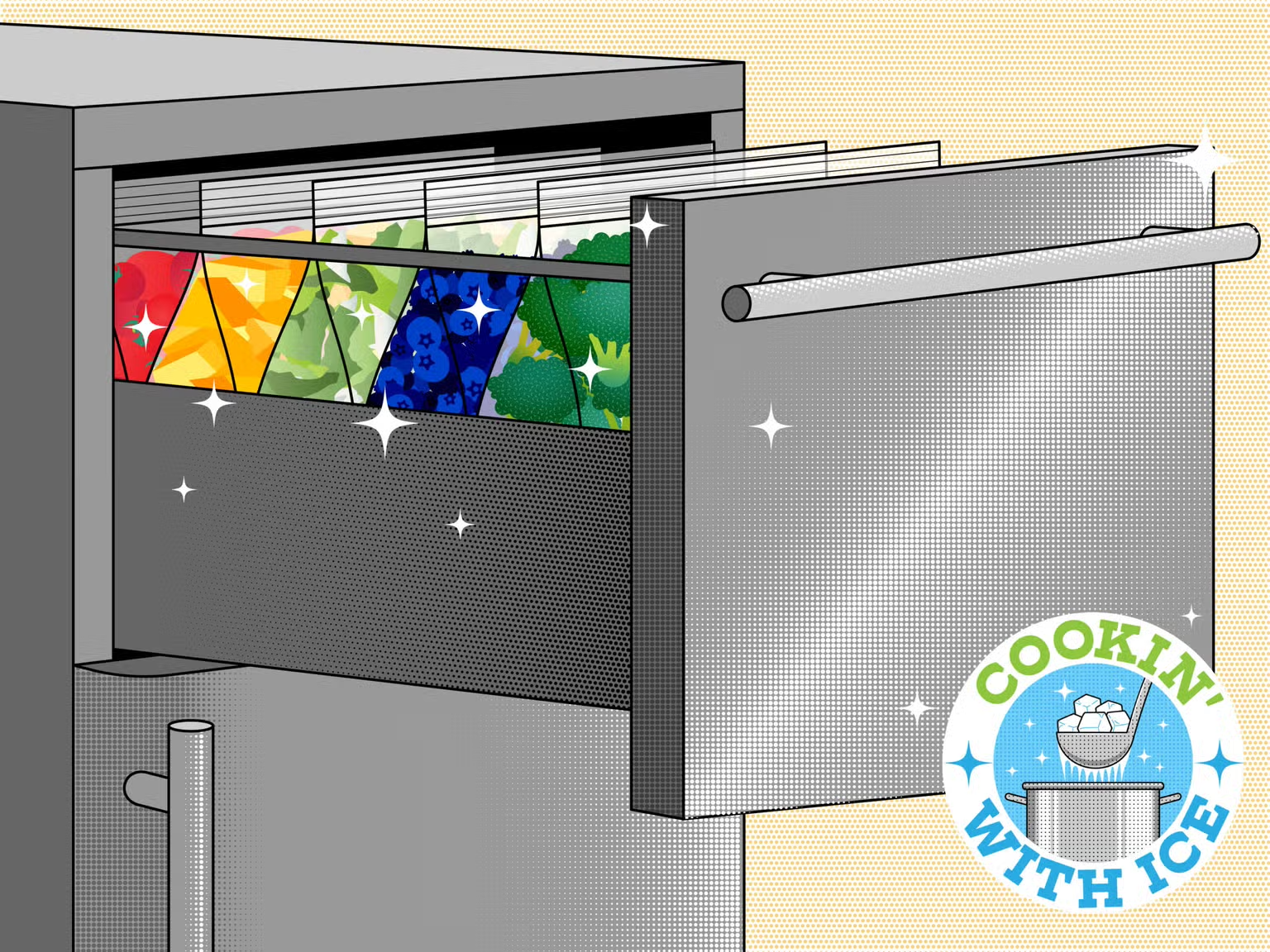 illustration of drawer freezer