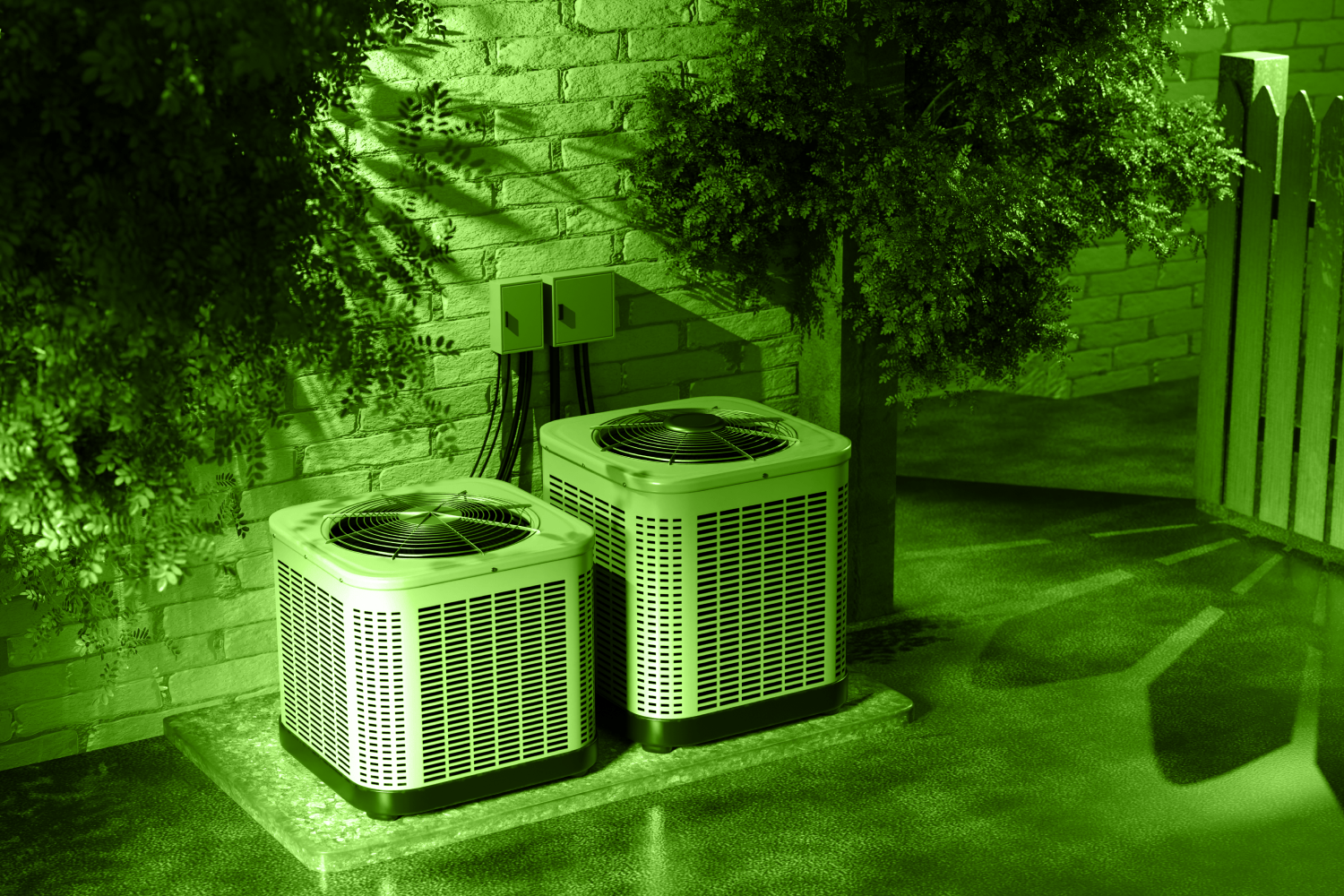 outdoor hvac units well maintained