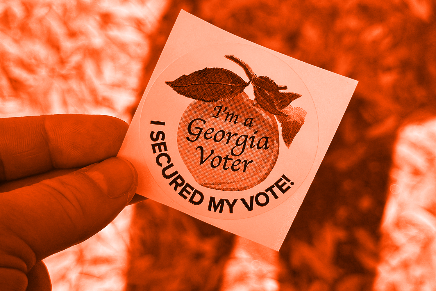georgia voter stick with peach