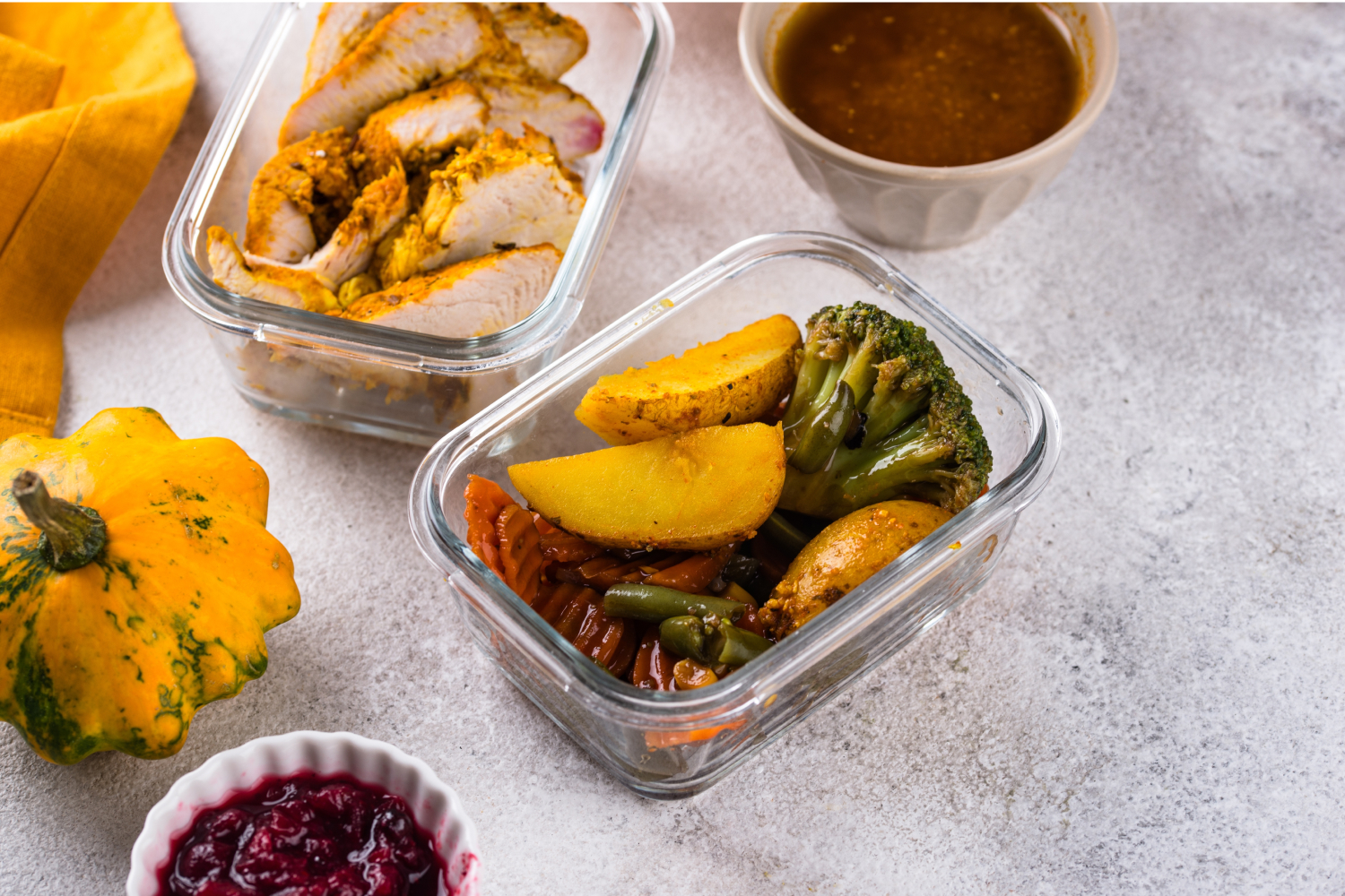 Leftover Thanksgiving day dinner food