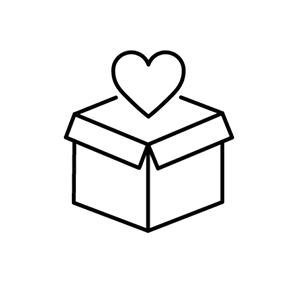 icon of heart getting packing in a box