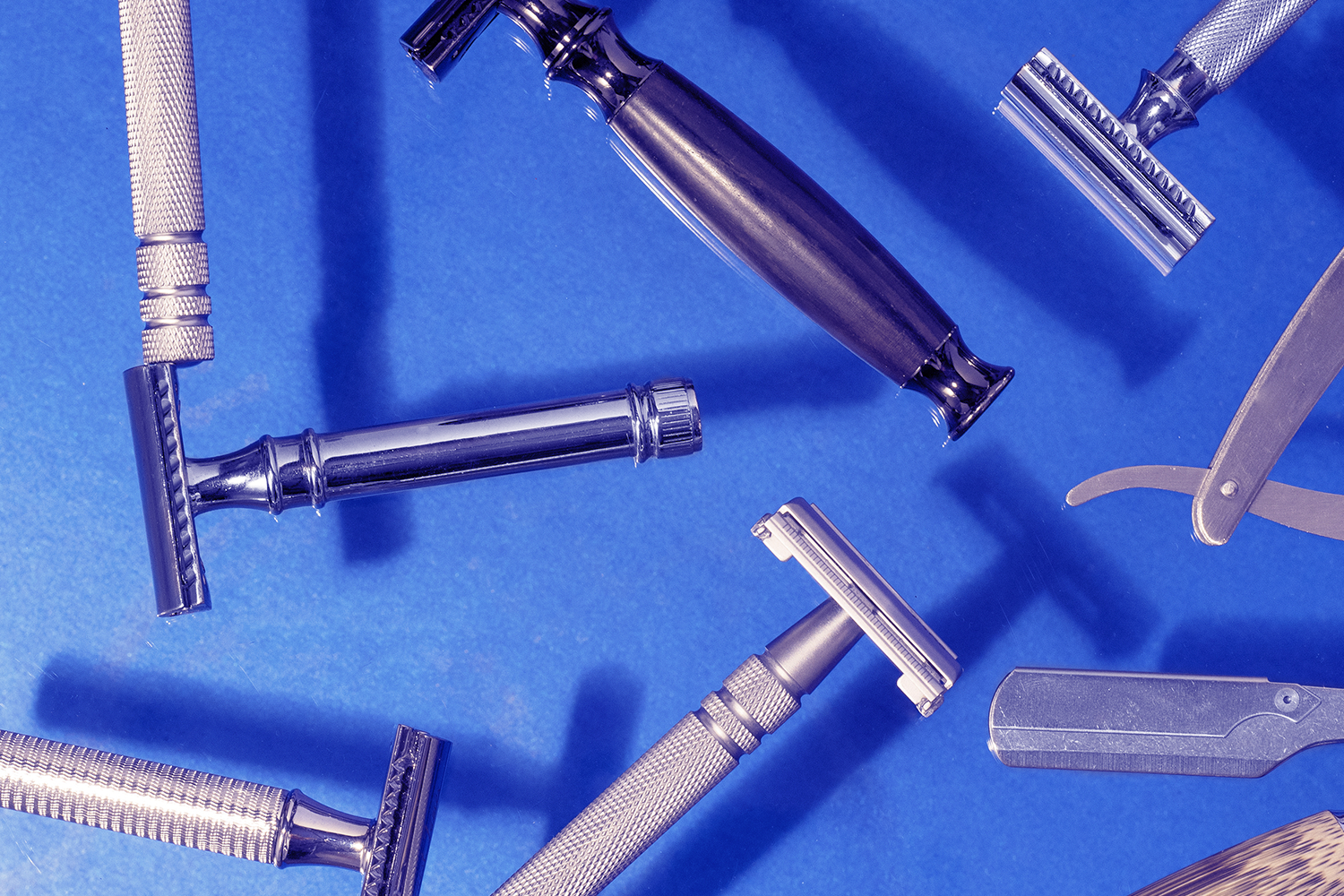 collage of safety razors